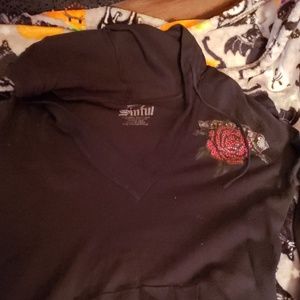 Sinful black hoodie sweater